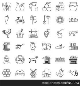 Housecraft icons set. Outline style of 36 housecraft vector icons for web isolated on white background. Housecraft icons set, outline style
