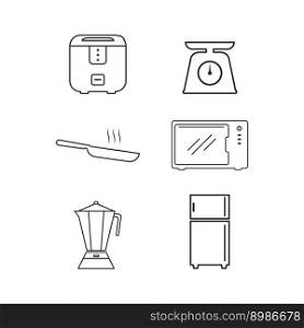 Household appliance icon vector flat design template