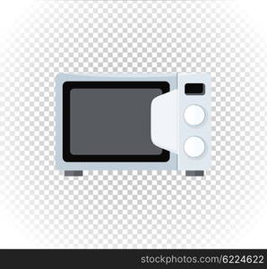 Household appliances microwave. Electronic device microwave in flat style. Microwave oven icon, microwave food. Vector illustration