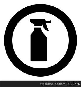 Household chemicals icon black color in circle or round vector illustration