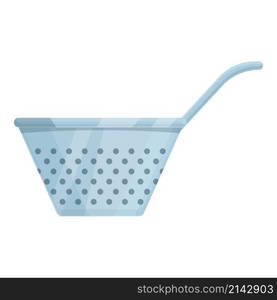 Household colander icon cartoon vector. Sieve pot. Cook boil. Household colander icon cartoon vector. Sieve pot