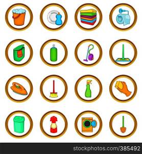 Household elements vector set in cartoon style isolated on white background. Household elements vector set, cartoon style
