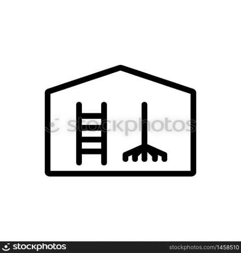 household equipment shed icon vector. household equipment shed sign. isolated contour symbol illustration. household equipment shed icon vector outline illustration