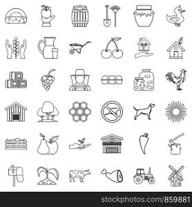 Household icons set. Outline style of 36 household vector icons for web isolated on white background. Household icons set, outline style