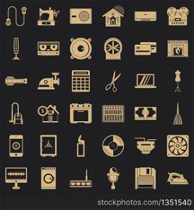 Household icons set. Simple style of 36 household vector icons for web for any design. Household icons set, simple style