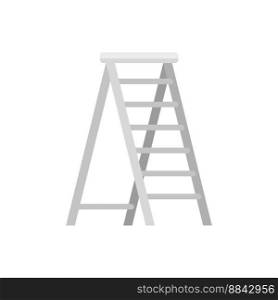 Household ladder icon flat vector. Step construction. Stair metal isolated. Household ladder icon flat vector. Step construction