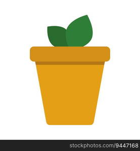 Houseplant in a pot. Flat style icon. Botanical art. Vector illustration