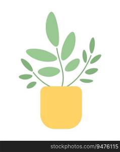 Houseplant in pot semi flat colour vector object. Editable cartoon clip art icon on white background. Simple spot illustration for web graphic design. Houseplant in pot semi flat colour vector object