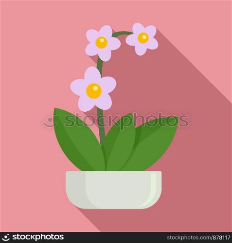 Houseplant orchid icon. Flat illustration of houseplant orchid vector icon for web design. Houseplant orchid icon, flat style