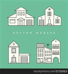 Houses Isolated elements for design. Vector illustration.
