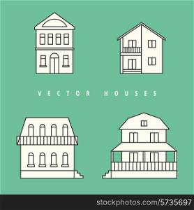 Houses Isolated elements for design. Vector illustration.