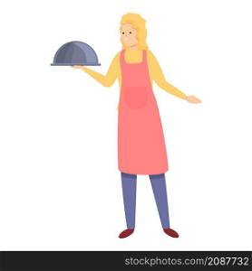 Housewife cook icon cartoon vector. Mom kitchen. Food dinner. Housewife cook icon cartoon vector. Mom kitchen