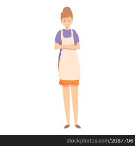 Housewife icon cartoon vector. Kitchen mom. Woman household. Housewife icon cartoon vector. Kitchen mom