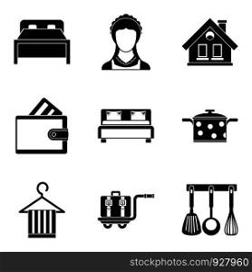 Housewife icon set. Simple set of 9 housewife vector icons for web design isolated on white background. Housewife icon set, simple style