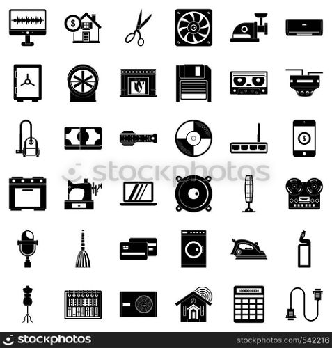 Houseworking icons set. Simple style of 36 houseworking vector icons for web isolated on white background. Houseworking icons set, simple style
