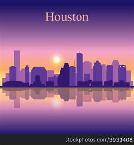 Houston city skyline silhouette background, vector illustration