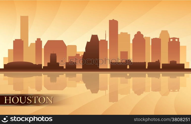 Houston city skyline silhouette background, vector illustration, EPS 10.