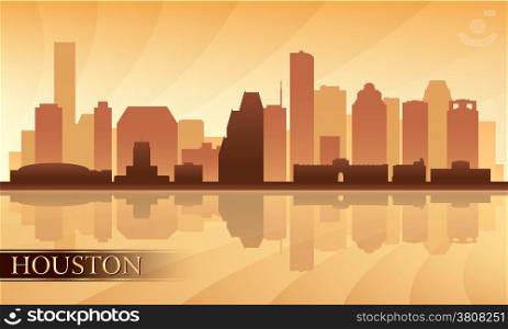 Houston city skyline silhouette background, vector illustration, EPS 10.