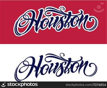 Houston lettering in chicano tattoo style
