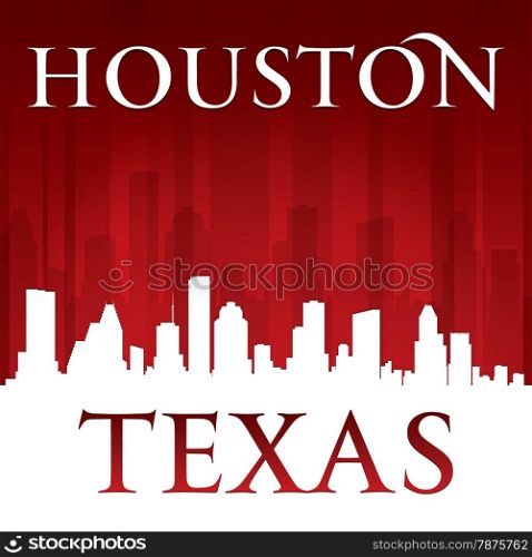 Houston Texas city skyline silhouette. Vector illustration