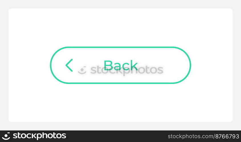 Hover back button UI element template. Editable isolated vector dashboard component. Flat user interface. Visual data presentation. Web design widget for mobile application with light theme. Hover back button UI element template