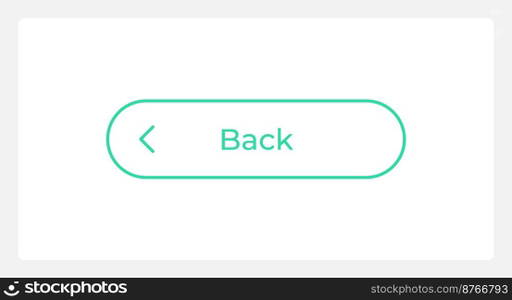 Hover back button UI element template. Editable isolated vector dashboard component. Flat user interface. Visual data presentation. Web design widget for mobile application with light theme. Hover back button UI element template
