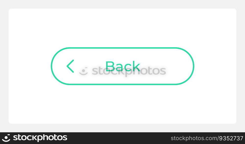 Hover back button UI element template. Editable isolated vector dashboard component. Flat user interface. Visual data presentation. Web design widget for mobile application with light theme. Hover back button UI element template