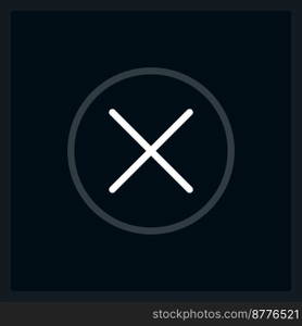 Hover cancel button UI element template. Editable isolated vector dashboard component. Flat user interface. Visual data presentation. Web design widget for mobile application with dark theme. Hover cancel button UI element template