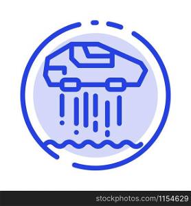 Hover car, Personal, Car, Technology Blue Dotted Line Line Icon
