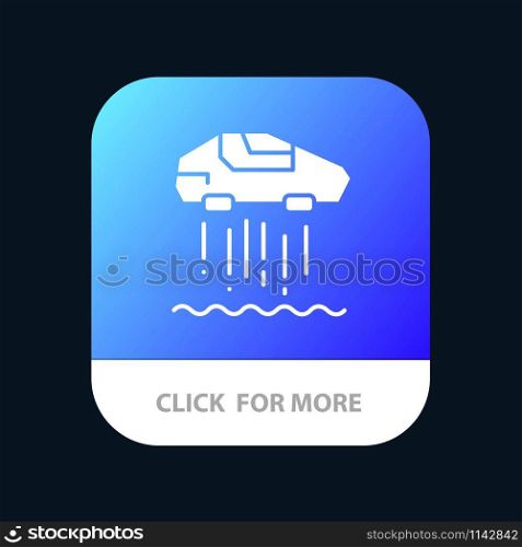 Hover car, Personal, Car, Technology Mobile App Button. Android and IOS Glyph Version