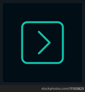 Hover next button UI element template. Editable isolated vector dashboard component. Flat user interface. Visual data presentation. Web design widget for mobile application with dark theme. Hover next button UI element template