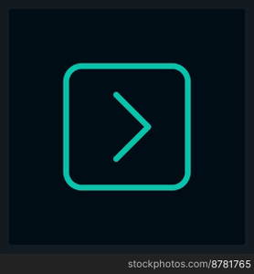 Hover next button UI element template. Editable isolated vector dashboard component. Flat user interface. Visual data presentation. Web design widget for mobile application with dark theme. Hover next button UI element template