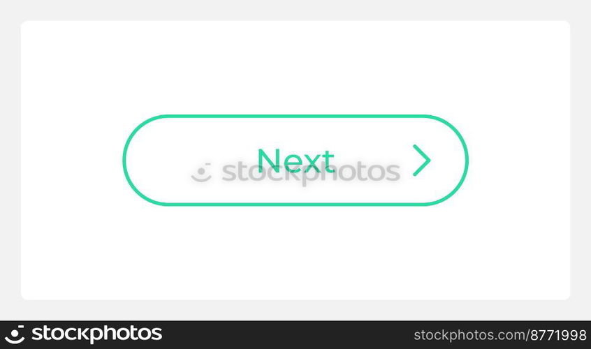 Hover next move button UI element template. Editable isolated vector dashboard component. Flat user interface. Visual data presentation. Web design widget for mobile application with light theme. Hover next move button UI element template