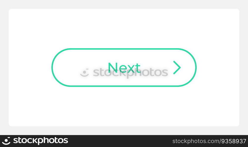 Hover next move button UI element template. Editable isolated vector dashboard component. Flat user interface. Visual data presentation. Web design widget for mobile application with light theme. Hover next move button UI element template