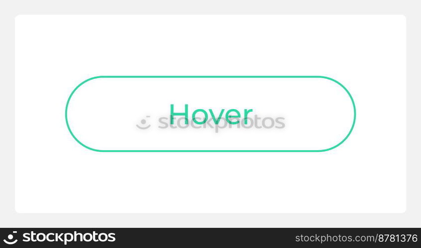 Hover register button UI element template. Editable isolated vector dashboard component. Flat user interface. Visual data presentation. Web design widget for mobile application with light theme. Hover register button UI element template
