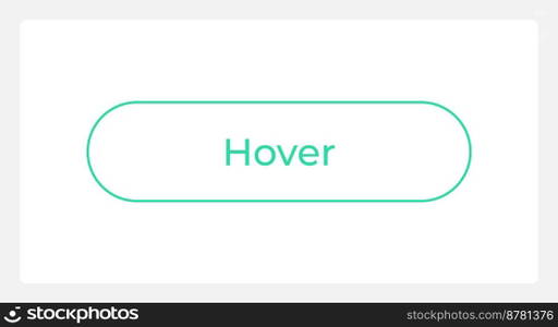 Hover register button UI element template. Editable isolated vector dashboard component. Flat user interface. Visual data presentation. Web design widget for mobile application with light theme. Hover register button UI element template