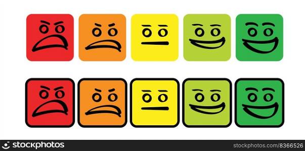 How do you rate our service. Customer, satisfaction, rating the scale. Cartoon feedback form and product quality. Service satisfaction rating. Mood from angry atisfaction symboll. Mood tracker face