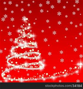 How to design a Christmas tree. Christmas tree from light vector background. Greeting card or invitation. Eps 10.