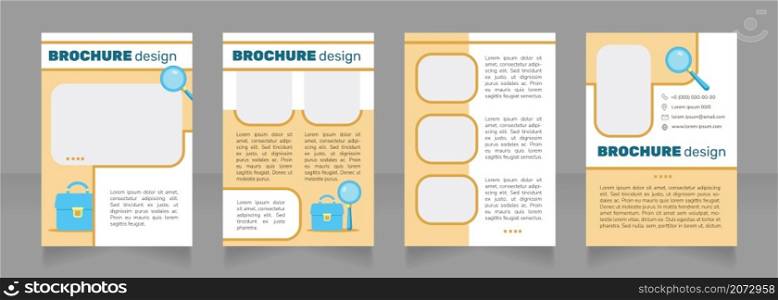 How to find best job offers blank brochure design. Template set with copy space for text. Premade corporate reports collection. Editable 4 paper pages. Nunito Light, Bold fonts used. How to find best job offers blank brochure design