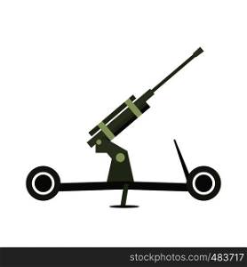 Howitzer artillery flat icon isolated on white background. Howitzer artillery flat icon