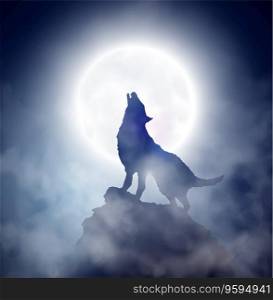 Howling wolf vector image