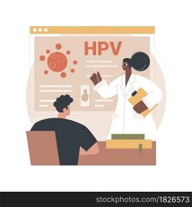 HPV education programs abstract concept vector illustration. HPV awareness programs, human papillomavirus explained, health education, online consultation, virus information abstract metaphor.. HPV education programs abstract concept vector illustration.