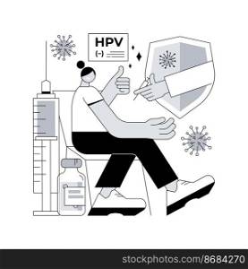 HPV vaccination abstract concept vector illustration. Protecting against cervical cancer, human papillomavirus immunization program, HPV vaccination, prevent infection abstract metaphor.. HPV vaccination abstract concept vector illustration.