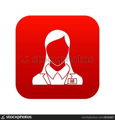 HR management icon digital red for any design isolated on white vector illustration. HR management icon digital red