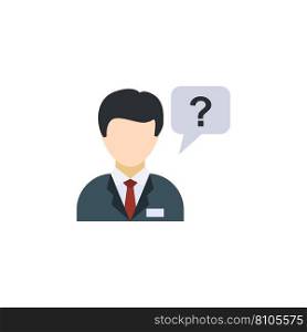 Hr questions creative icon flat multicolored Vector Image