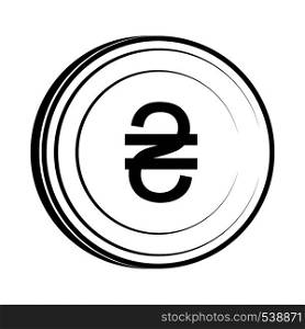 Hryvnia sign icon in simple style isolated on white background. Hryvnia sign icon, simple style