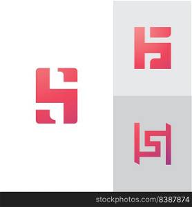 HS Logo Design and template. Creative HS icon initials based Letters in vector.