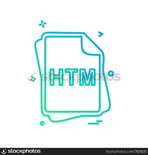 HTM file type icon design vector