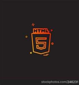 HTML 5 icon design vector