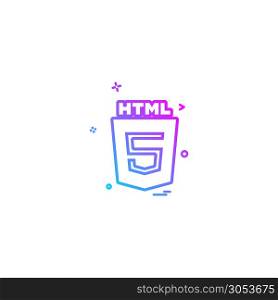HTML 5 icon design vector